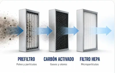 Proceso de filtración en varias etapas